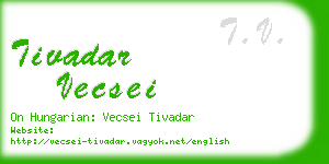 tivadar vecsei business card